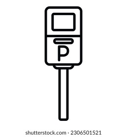 Parking icon outline vector. Space security. Zone place