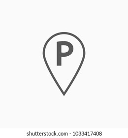 parking icon, pin parking vector