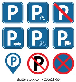 Parking icon set