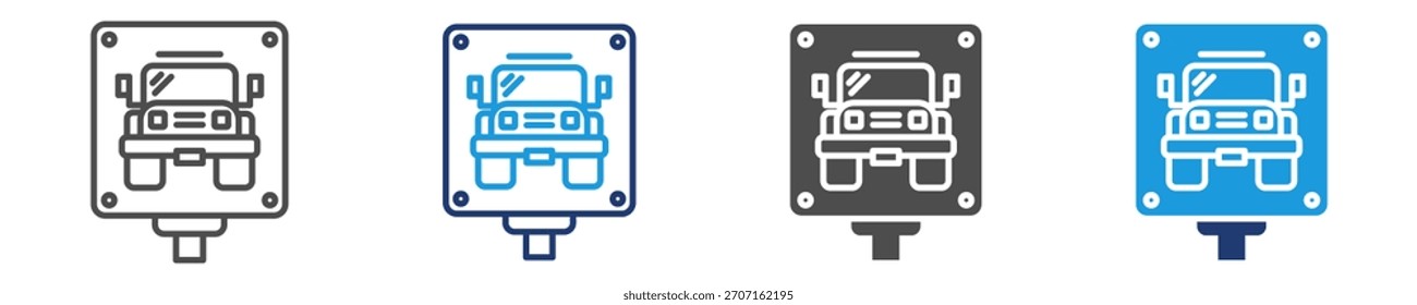 Conjunto de iconos de estacionamiento de varios estilos