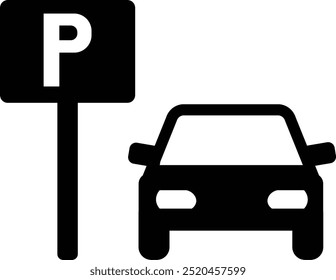 Ícone de estacionamento definir Contorno Símbolo de estacionamento vetor Símbolo de estacionamento Vetor do símbolo do estacionamento