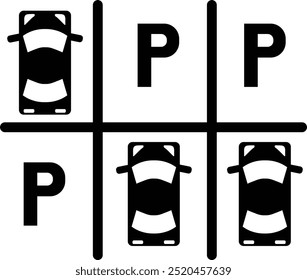 Parking icon set Outline Parking symbol vector Car Parking Lot symbol vector
