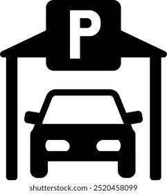 Parking icon set Outline Parking symbol vector Car Parking Lot symbol vector