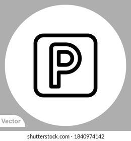 Parking icon sign vector,Symbol, logo illustration for web and mobile