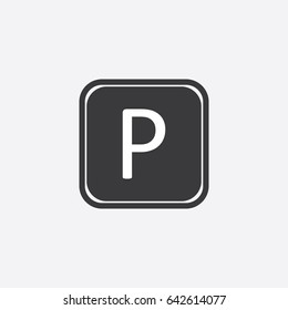 parking icon silhouette vector illustration