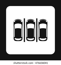 Parking icon in simple style isolated on white background. Place symbol