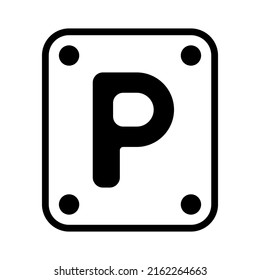 Parking Icon With Solid Line Style. Suitable For Website Design, Logo, App And UI. Based On The Size Of The Icon In General, So It Can Be Reduced.