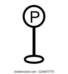 Parking Icon Symbol. Premium Quality Isolated Road Sign Element In Trendy Style. - Vector