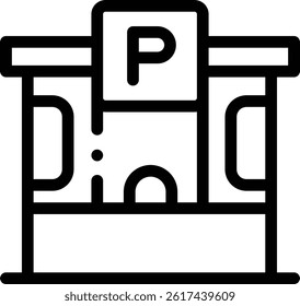 parking icon. Thin Linear Style Design Isolated On White Background