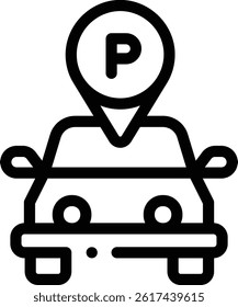 parking icon. Thin Linear Style Design Isolated On White Background