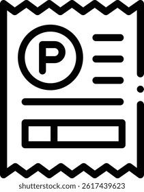 parking icon. Thin Linear Style Design Isolated On White Background