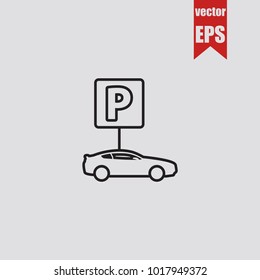 Parking icon in trendy isolated on grey background.Vector illustration.