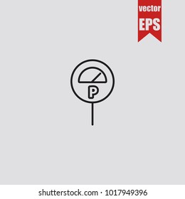 Parking icon in trendy isolated on grey background.Vector illustration.