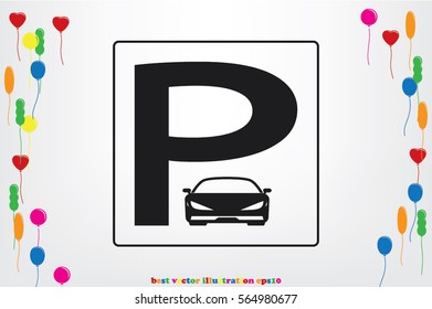 Parking icon vector.