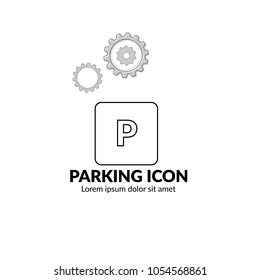 Parking icon vector.Can be used as icon or logo for websites, applications, mobile and UI design, vector illustration