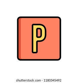 parking icon vector design. icon vector filled outline style