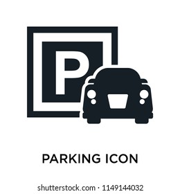 Parking icon vector isolated on white background for your web and mobile app design, Parking logo concept