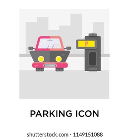 Parking icon vector isolated on white background for your web and mobile app design, Parking logo concept