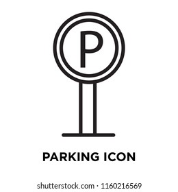 Parking icon vector isolated on white background, Parking transparent sign , linear symbol and stroke design elements in outline style