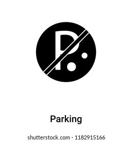 Parking icon vector isolated on white background, logo concept of Parking sign on transparent background, filled black symbol