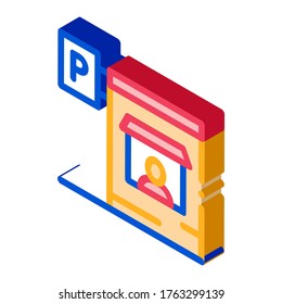 Parking Icon Vector. Isometric Parking Meter sign. color isolated symbol illustration