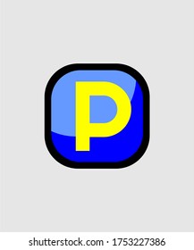DISEÑO DE LOGOTIPO DEL VECTOR DEL ICONO DE ESTACIONAMIENTO
