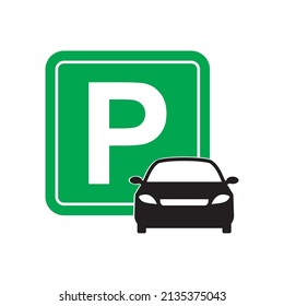 parking icon vector on white background