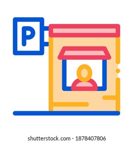 Parking Icon Vector. Outline Parking Meter Sign. Isolated Contour Symbol Illustration