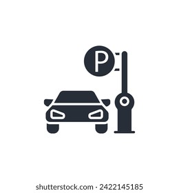 Parking icon. vector.Editable stroke.linear style sign for use web design,logo.Symbol illustration.