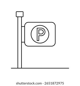 parking icon with white background vector stock illustration