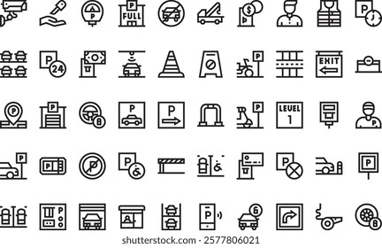 Parking icons High-Quality Vector Icons Collection with Editable Stroke. Ideal for Professional and Creative Projects.