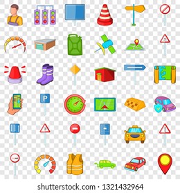 Parking icons set. Cartoon style of 36 parking vector icons for web for any design