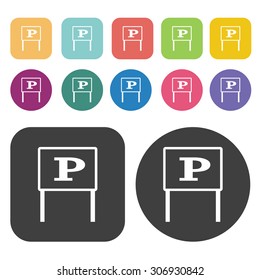 parking lot icons set. Vector Illustration eps10
