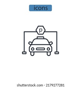 Parking icons  symbol vector elements for infographic web