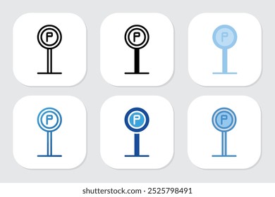 Iconos del aparcamiento con diversos estilos del diseño