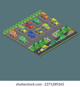 parking illustrated isometric Pro vector illustration Isometric