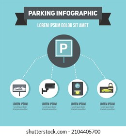 Parking Infographic with sign, symbol, and icon