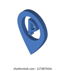 Parking isometric left top view 3D icon