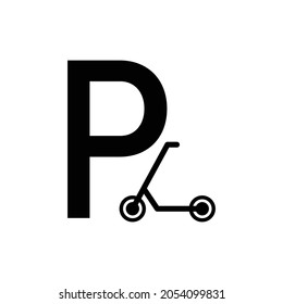 parking for Kick scooter icon vector
