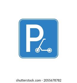 Parking For Kick Scooter Icon Vector
