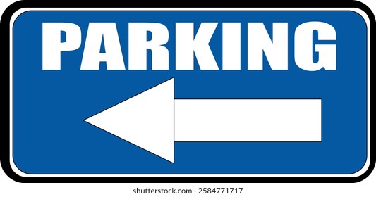 Parking left sign vector isolated on white background . Parking sign left direction