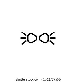 Parkleuchten, Vektorsymbol in schwarzem Linien, Symbol einzeln auf weißem Hintergrund