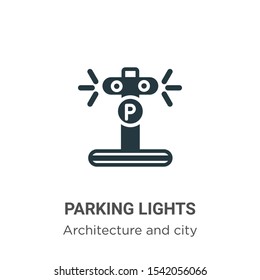 Parking lights vector icon on white background. Flat vector parking lights icon symbol sign from modern architecture and city collection for mobile concept and web apps design.