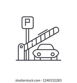 Parking lot line icon concept. Parking lot vector linear illustration, symbol, sign