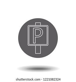 Parking line icon, outline vector sign, linear style pictogram isolated on white. Traffic sign parking symbol, logo illustration.