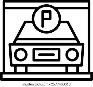 Parking Line Vector Icon Design