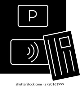 Línea de estacionamiento Diseño de íconos de Vector