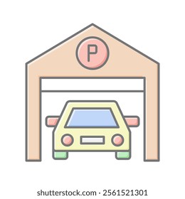 Parking lineal color icon , vector, pixel perfect, illustrator file