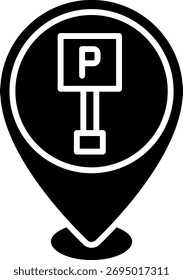 Parking Location Icon, Map Pointer Symbol