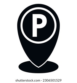 Parking location icon simple vector. Car garage. Transport place